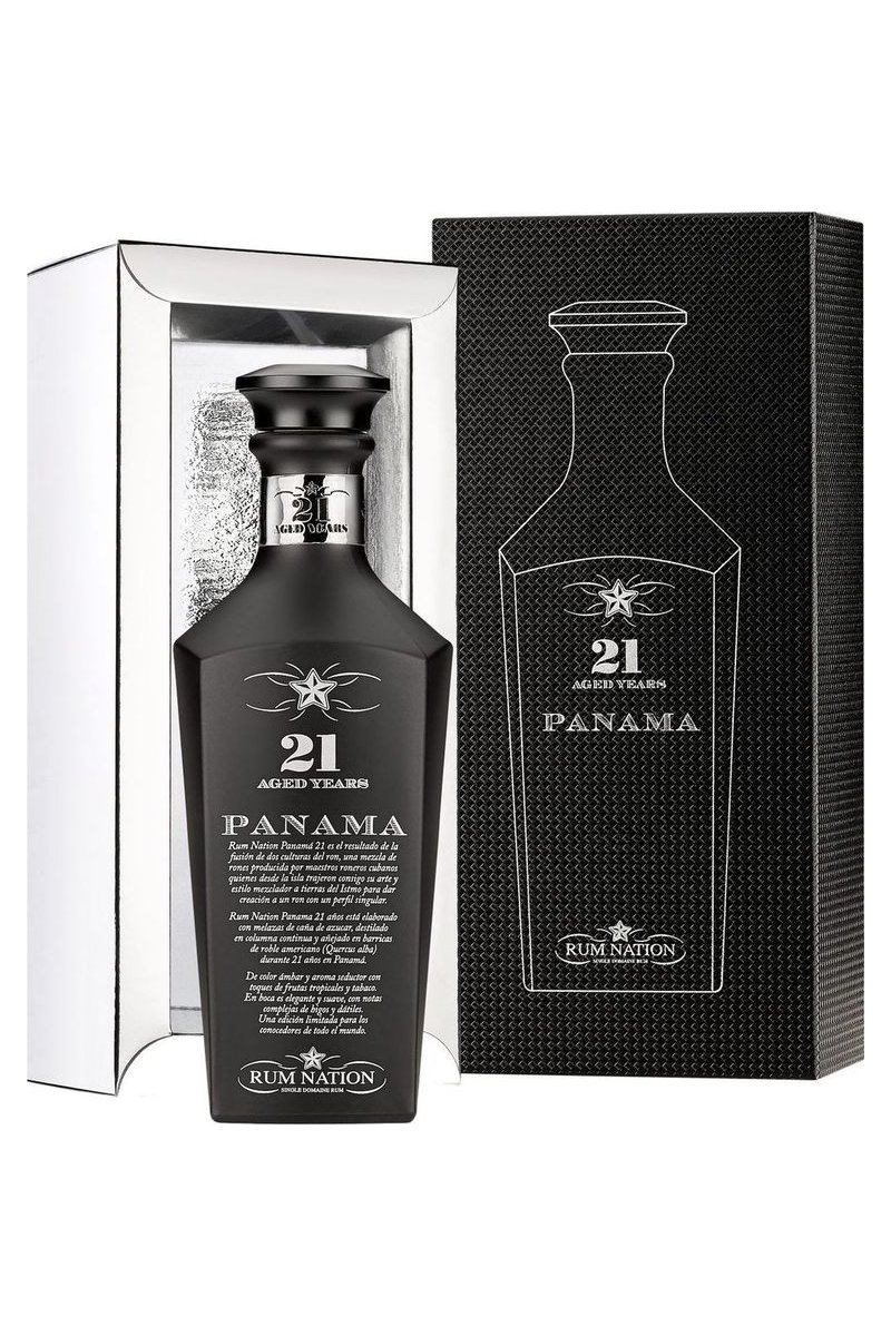 Rum Nation Panama 21 Jahre Decanter Black Edition mit Geschenkbox