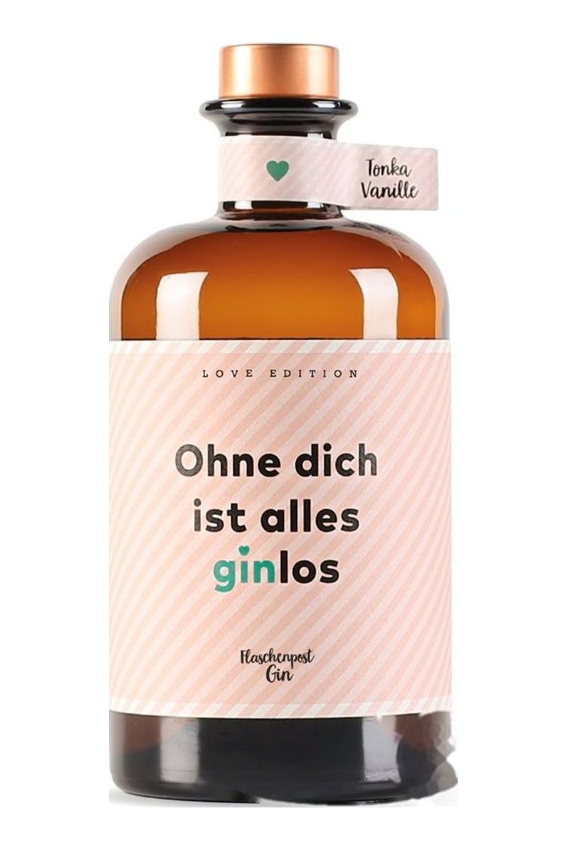 Flaschenpost Gin „Ohne dich ist alles Ginlos“