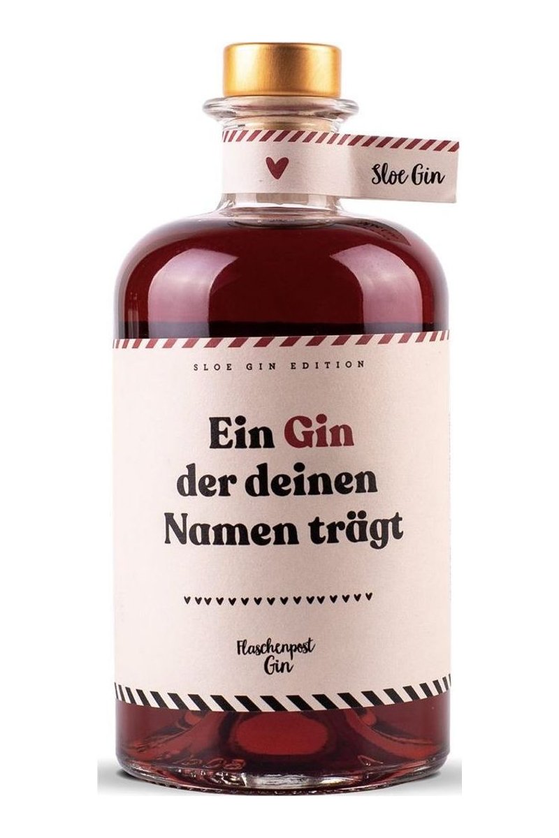 Flaschenpost Sloe Gin „Einen Gin der deinen Namen trägt“