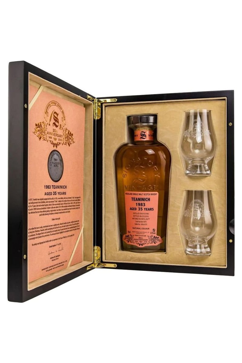 Signatory Vintage Teaninich 1983 30th Anniversary mit Gläsern