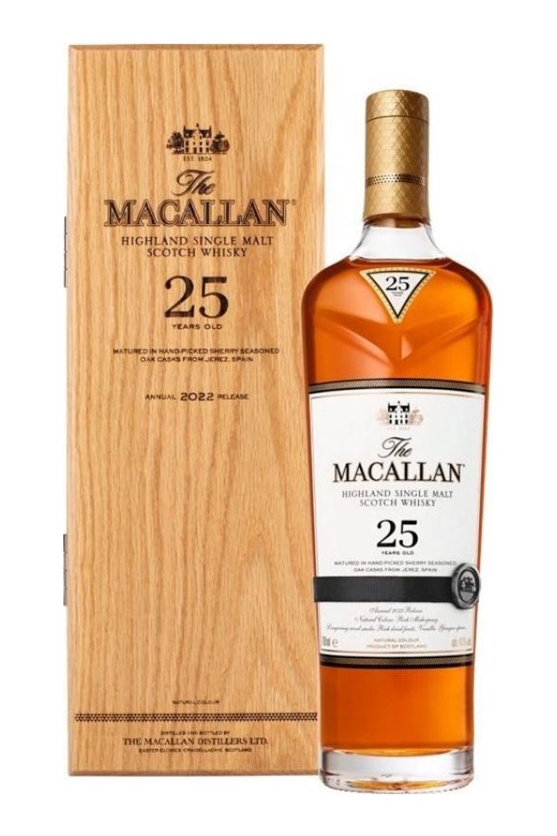 The Macallan 25 Jahre Sherry Oak Release 2020 mit Geschenkbox