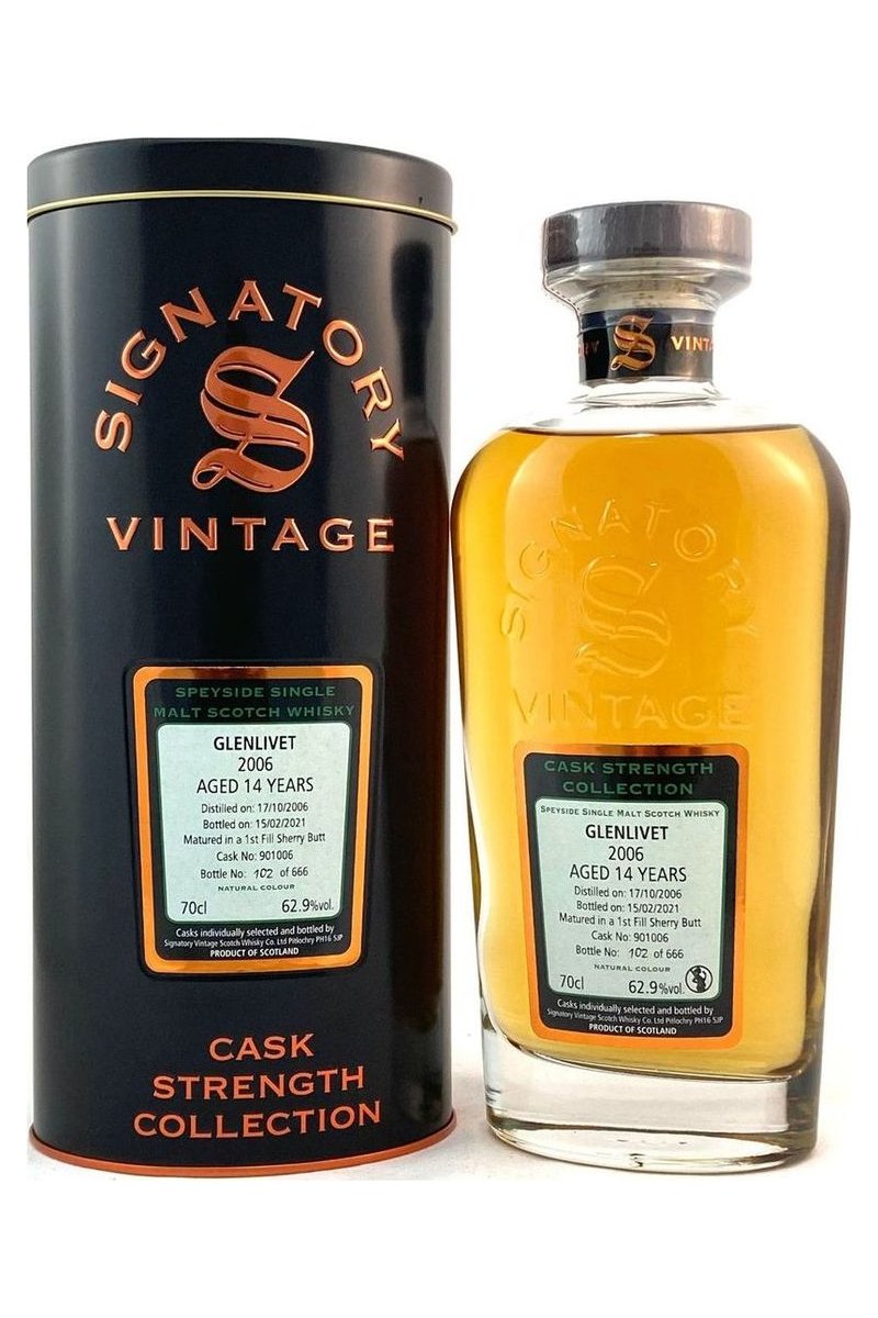 Signatory Vintage Glenlivet 14 Jahre Whisky mit Geschenkbox