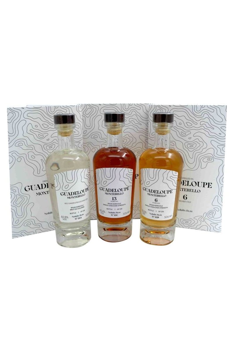 Nobilis Guadeloupe Montebello Rum Set 3 x mit Geschenkbox