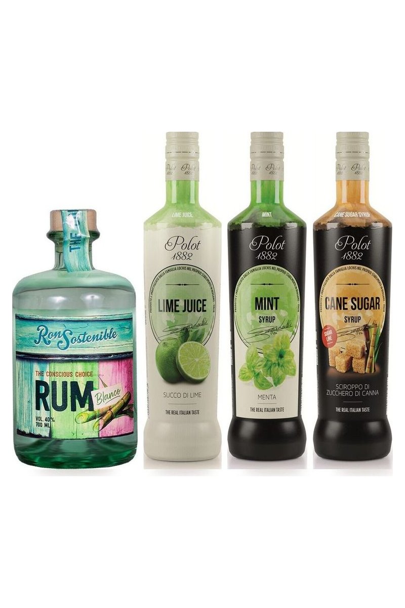 Mojito Set – weißer Rum, Limette, Minze und Zucker