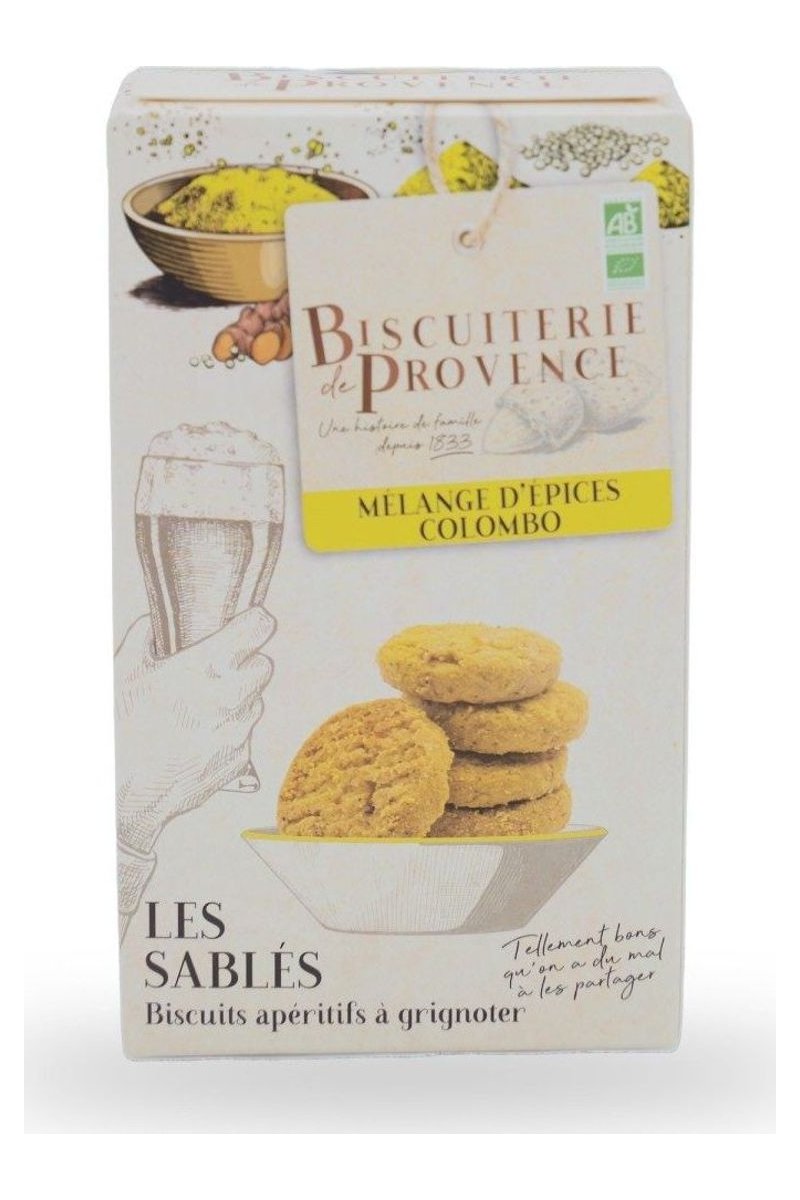 Biscuiterie de Provence, Aperitifkekse BIO Gewürzmischung Colombo