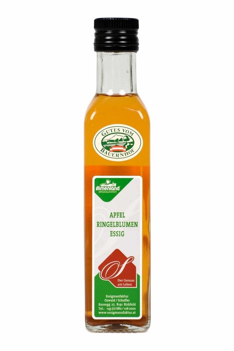 Apfel – Ringelblumenessig naturtrüb Buffetflasche