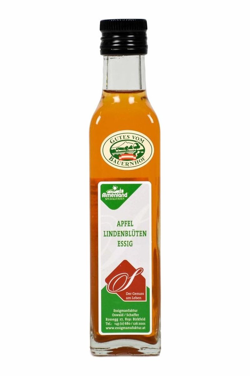 Apfel – Lindenblütenessig naturtrüb Buffetflasche