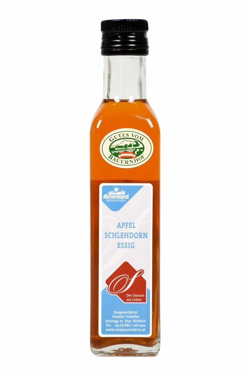 Apfel – Schlehdornessig naturtrüb Portionsflasche