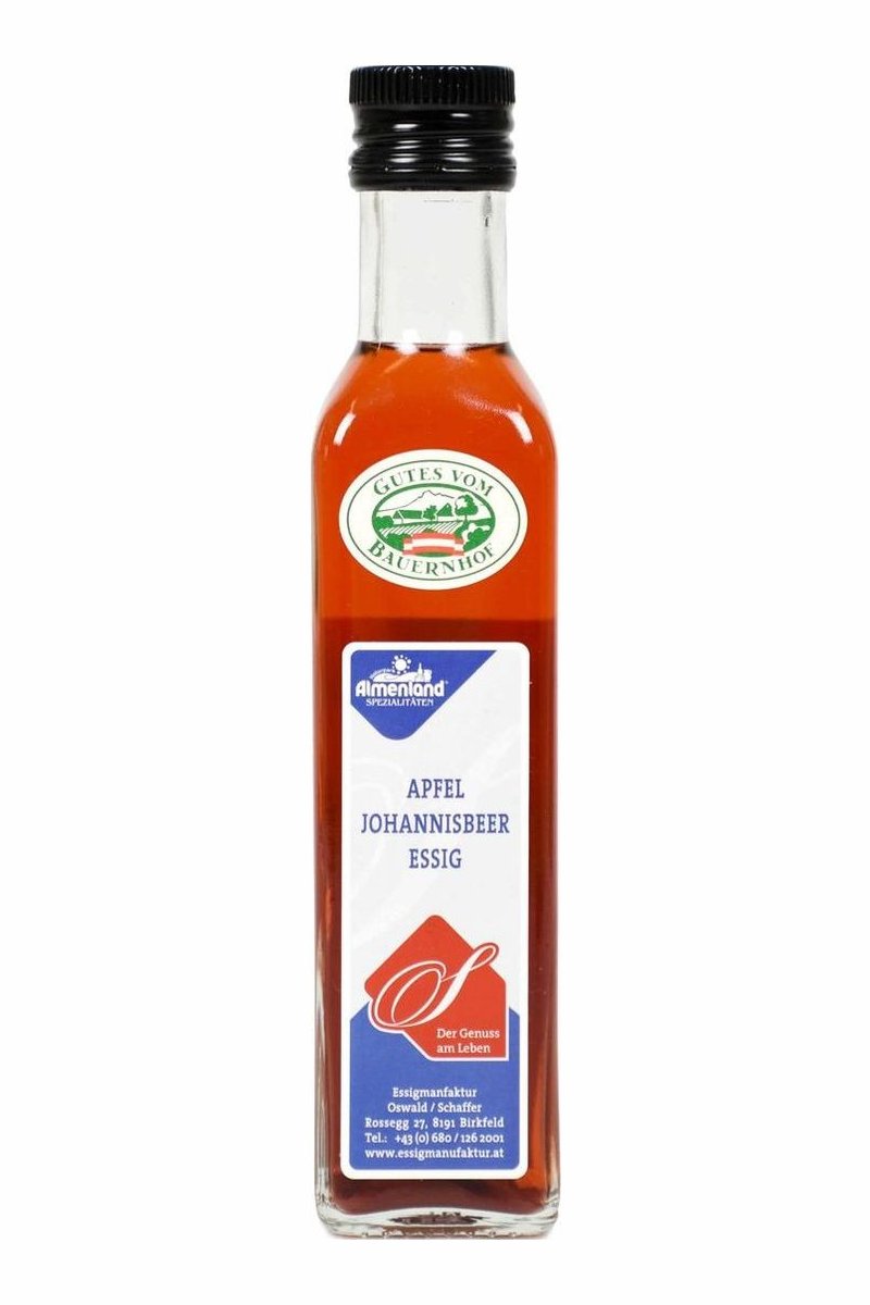 Apfel – Johannisbeeressig naturtrüb Buffetflasche