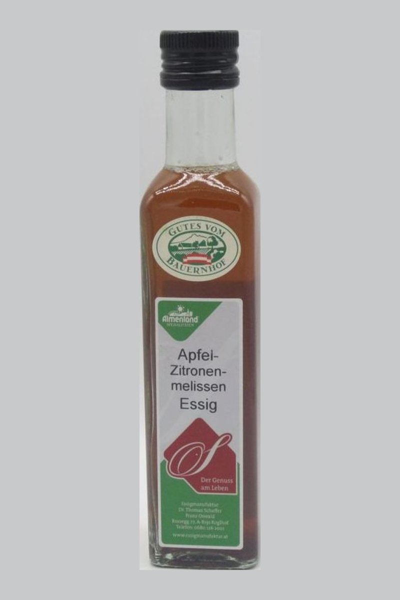 Apfel – Zitronenmelissenessig naturtrüb