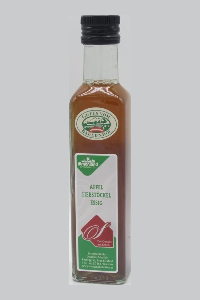Apfel – Liebstöckelessig naturtrüb Buffetflasche